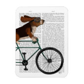 Basset Hound op fiets Magneet (Verticaal)
