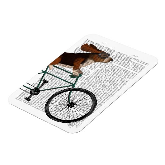 Basset Hound op fiets Magneet (Linkerzijde)