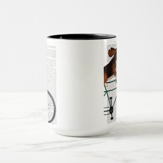 Basset Hound op fiets Mok (Midden)