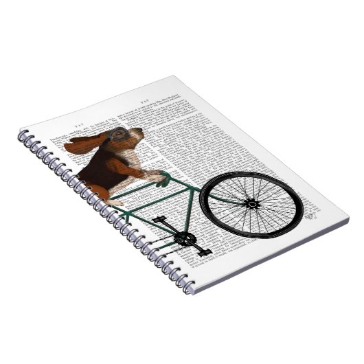 Basset Hound op fiets Notitieboek (Rechterzijde)