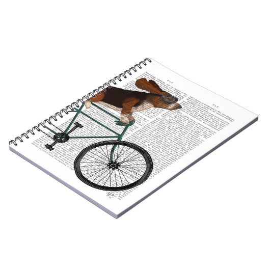 Basset Hound op fiets Notitieboek (Linkerzijde)