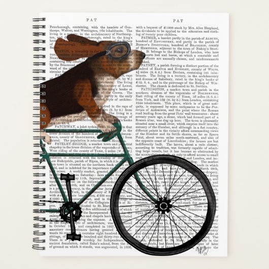 Basset Hound op fiets Planner (Voorkant)