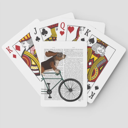 Basset Hound op fiets Pokerkaarten (Achterkant)