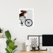 Basset Hound op fiets Poster (Thuiskantoor)