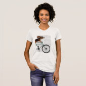 Basset Hound op fiets T-shirt (Voorkant volledig)