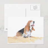 Basset Hound op het Strand Briefkaart (Voorkant / Achterkant)
