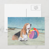Basset Hound op het Strand Briefkaart (Voorkant / Achterkant)