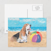Basset Hound op het Strand Briefkaart (Voorkant / Achterkant)