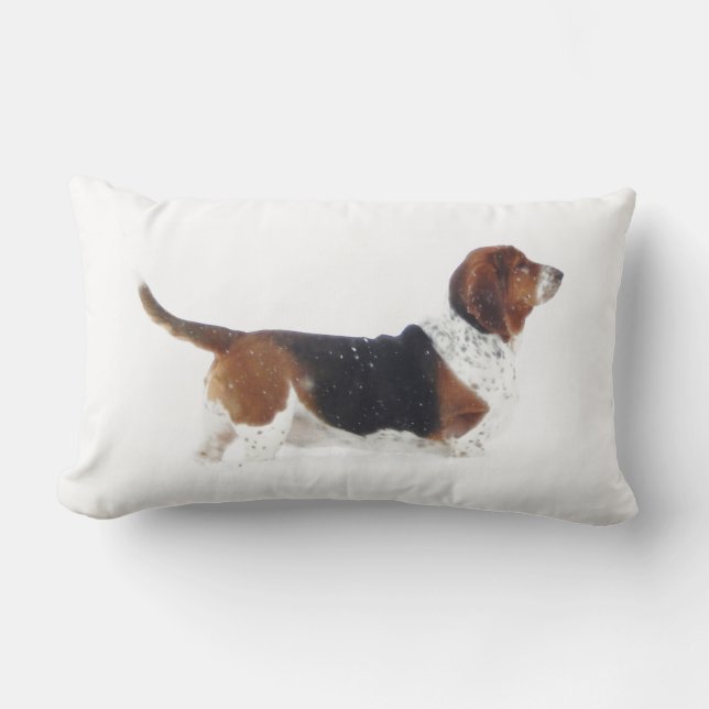 Basset Hound op Lumbar Pillow Kussen (Voorkant)