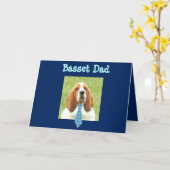 Basset Hound op Vaderdag Kaart (Gele Bloem)