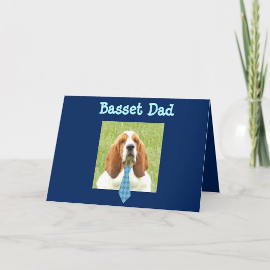 Basset Hound op Vaderdag Kaart (Voorkant)
