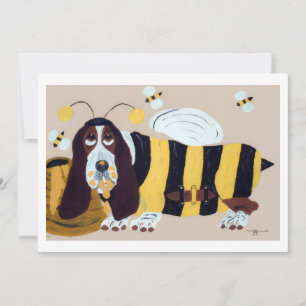 Basset Hound overvalt een bijenkorf Kaart
