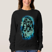 Basset Hound Paint Blue Design Dog Mom Dad Trui (Voorkant)