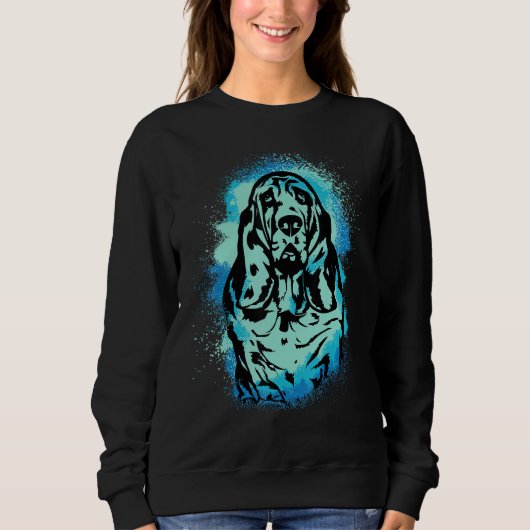 Basset Hound Paint Blue Design Dog Mom Dad Trui (Voorkant)