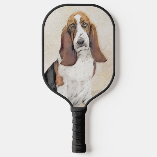Basset Hound Painting - Cute Original Dog Art Pick Pickleball Paddle (Voorkant)