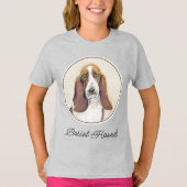 Basset Hound Painting - Cute Original Dog Art T-Sh T-shirt (Voorkant)