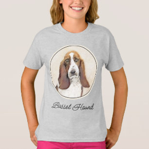 Basset Hound Painting - Cute Original Dog Art T-Sh T-shirt