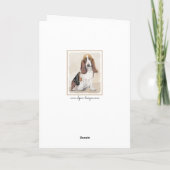 Basset Hound Painting - Kute Original Dog Art Kaart (Achterkant)