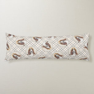 Basset Hound Painting Tri-color Schattigee hondenk Lichaamskussen