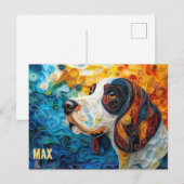 Basset Hound Paper Quilling Art Dog Portret Briefkaart (Voorkant / Achterkant)
