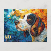 Basset Hound Paper Quilling Art Dog Portret Briefkaart (Voorkant)