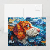 Basset Hound Paper Quilling Art Dog Portret Briefkaart (Voorkant / Achterkant)