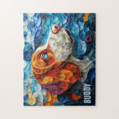 Basset Hound Paper Quilling Art Dog Portret Legpuzzel (Verticaal)