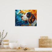 Basset Hound Paper Quilling Art Dog Portret Poster (Keuken)