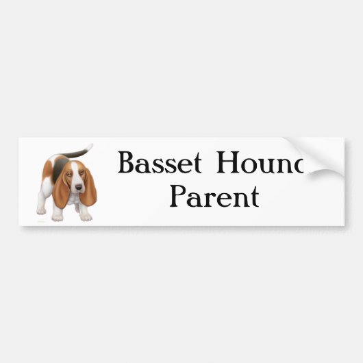 Basset Hound Parent Bumpersticker (Voorkant)