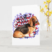 Basset Hound Patriot Kaart (Gele Bloem)