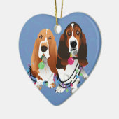 Basset Hound Peace Love Joy-kerstontwerp Keramisch Ornament (Links)