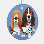 Basset Hound Peace Love Joy-kerstontwerp Keramisch Ornament (Links)