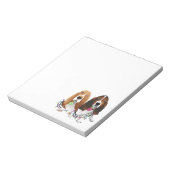 Basset Hound Peace Love Joy-kerstontwerp Notitieblok (Linkerzijde)