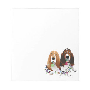 Basset Hound Peace Love Joy-kerstontwerp Notitieblok