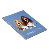 Basset Hound Peace Love Joy-kerstontwerp Notitieboek (Rechterzijde)