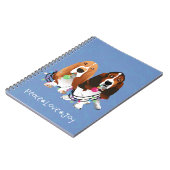 Basset Hound Peace Love Joy-kerstontwerp Notitieboek (Linkerzijde)