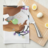 Basset Hound Peace Love Joy-kerstontwerp Theedoek (Quarter Fold)