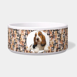 Basset Hound personaliseer foto's en naam Dog Bowl Voerbakje