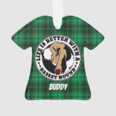 Basset Hound Personalized Life is beter Ornament (achterkant)