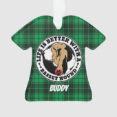 Basset Hound Personalized Life is beter Ornament (voorkant)