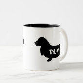 Basset Hound Personalized Mug Tweekleurige Koffiemok (Voorkant rechts)
