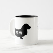 Basset Hound Personalized Mug Tweekleurige Koffiemok (Voorkant links)