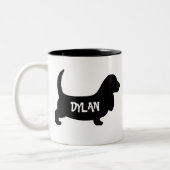 Basset Hound Personalized Mug Tweekleurige Koffiemok (Links)