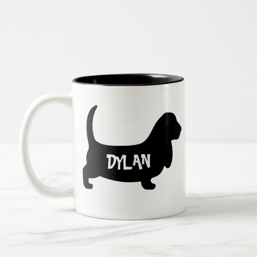 Basset Hound Personalized Mug Tweekleurige Koffiemok (Links)