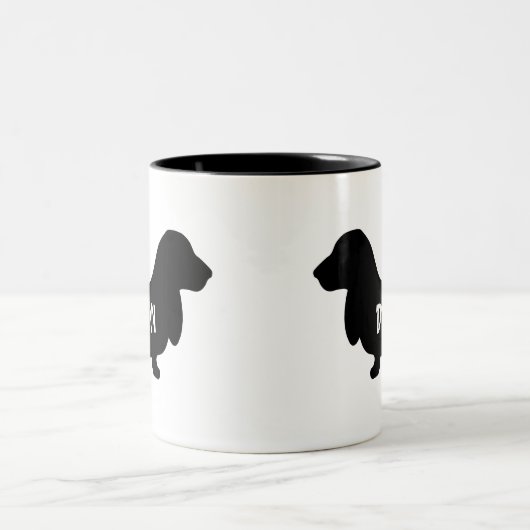 Basset Hound Personalized Mug Tweekleurige Koffiemok (Center)