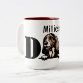 Basset Hound Personalized Peking Dad Tweekleurige Koffiemok (Voorkant links)