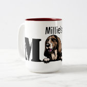 Basset Hound Personalized Peking Ma Tweekleurige Koffiemok (Voorkant links)