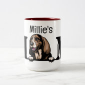Basset Hound Personalized Peking Ma Tweekleurige Koffiemok (Center)