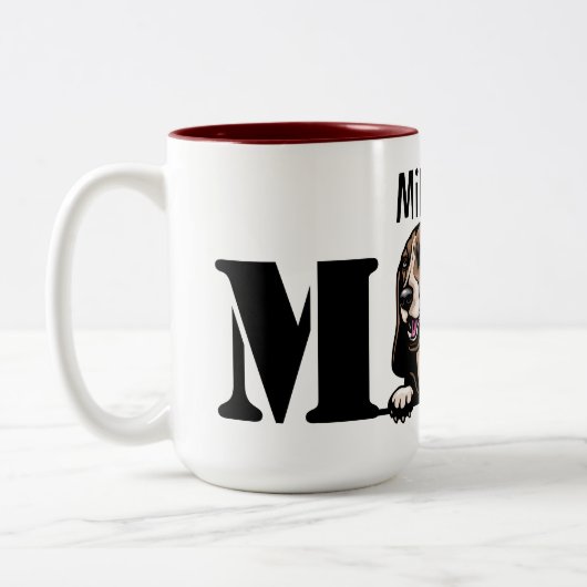 Basset Hound Personalized Peking Ma Tweekleurige Koffiemok (Links)