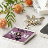 Basset Hound Personalized Peking Sleutelhanger (Zijkant)